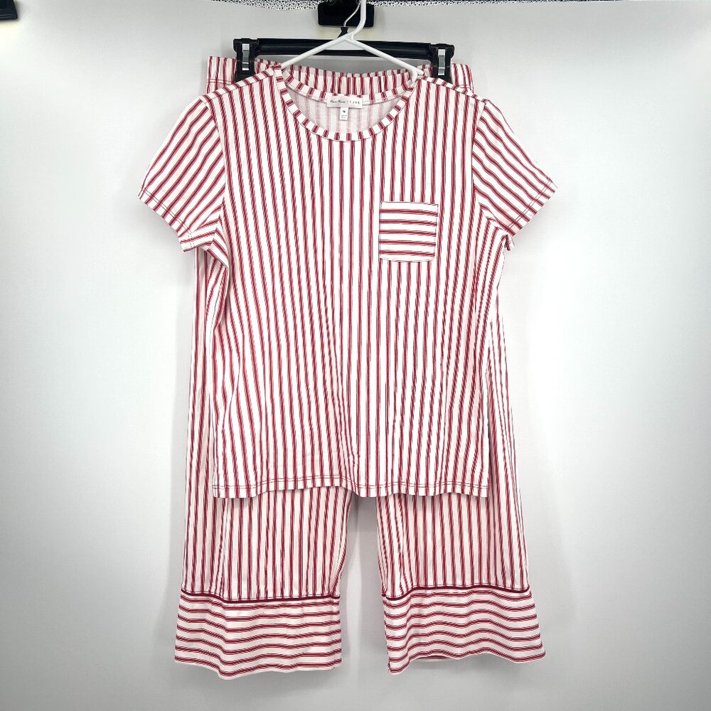 Meri Meri x Lake Red Ticking Stripe Wide Leg Pajama Set Size Medium